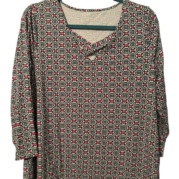 Kim Rogers blouse size PL Womens Top With Geometric Pattern In Rayon & Spandex - Picture 6 of 12